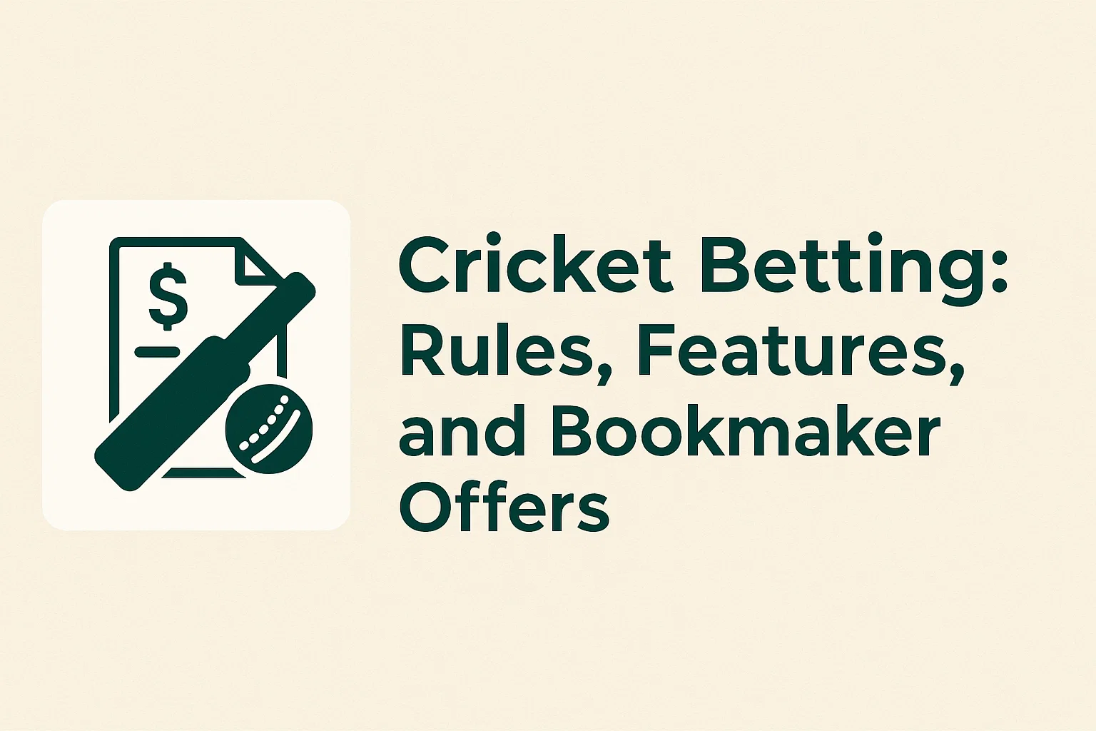Cricket Betting: Rules, Features, and Bookmaker Offers
