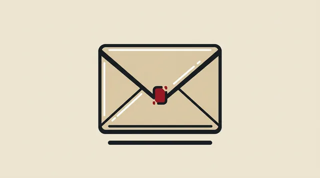 An envelope to the desk, drawn
