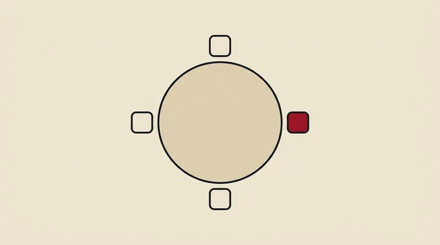 A table set for an event, drawn