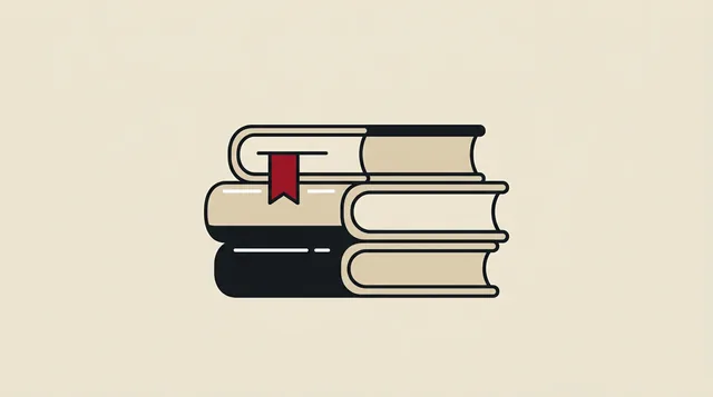 Books with a bookmark, drawn