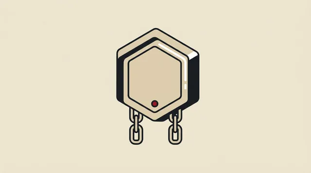 A crypto token on a chain, drawn