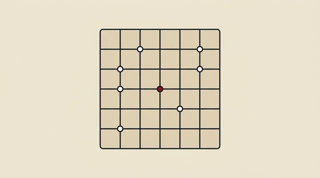 A grid of nodes, drawn