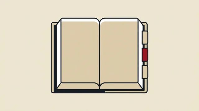 A glossary with index tabs, drawn