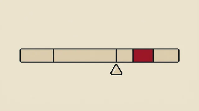 A stake split along a bar, drawn