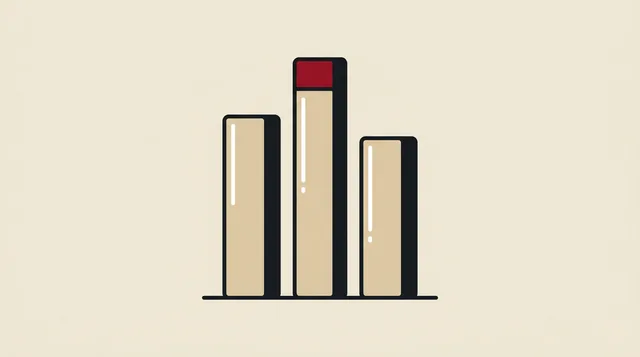 Stakes of different size, drawn