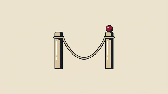 The rope at the entrance, drawn